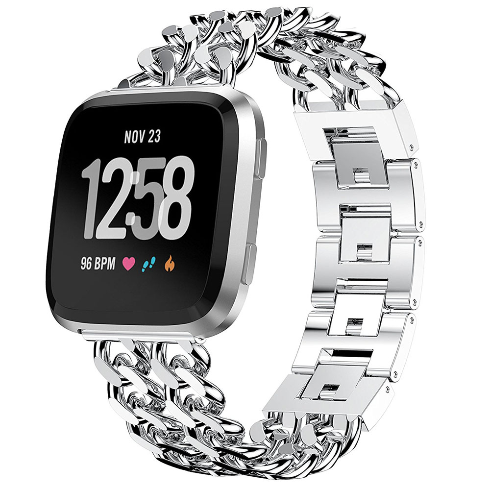 fitbit versa silver band